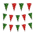 99Ft Christmas Pennant Banner Flags String Hanging Green and Red Garland with White Snowflakes Triangle Bunting Flags Party Decor for Winter Xmas Party Events Grand Opening Yard Decorations