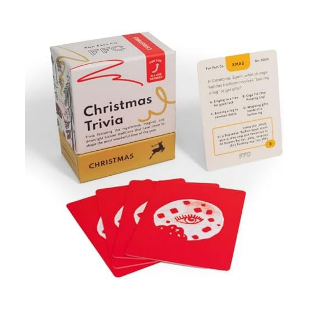 Christmas Trivia Cards: Holiday Fun Facts, Family Game Night Essential, 100 Funny & Witty Trivia Question Cards, Educational Activity for Kids & Adults