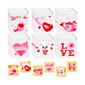 FOIMAS 300pcs Valentine's Day Cellophane Treat Bags Self Adhesive Candy Cookie Gift Bags Heart Goodie Bags for Valentine's Day Party Supplies