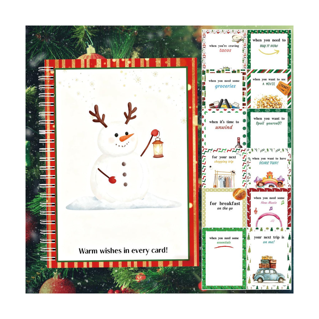 Merry Christmas Gift Card Holder Book - DIY Spiral-Bound with Surprises, College Survival & Graduation Gift, Greeting Card Keeper for Holidays （S18）