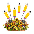 Pickmesh 6 Pcs 12" Back to School Decor Outdoot Metal Pencil Garden Stakes