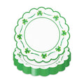 JarThenaAMCS 50 Pcs St. Patrick's Day Paper Plates Scalloped Disposable Plate Green Shamrock Clover Decorative Tableware for Irish Holiday Party Decor Supplies, 9 In