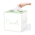 WNINK White and Green Card Box for Parties, Weddings, Birthdays, Bridal & Baby Showers, Anniversaries, Graduations & Retirements Party Decorations – Cards, Raffle, Wishes & Money Card Boxes