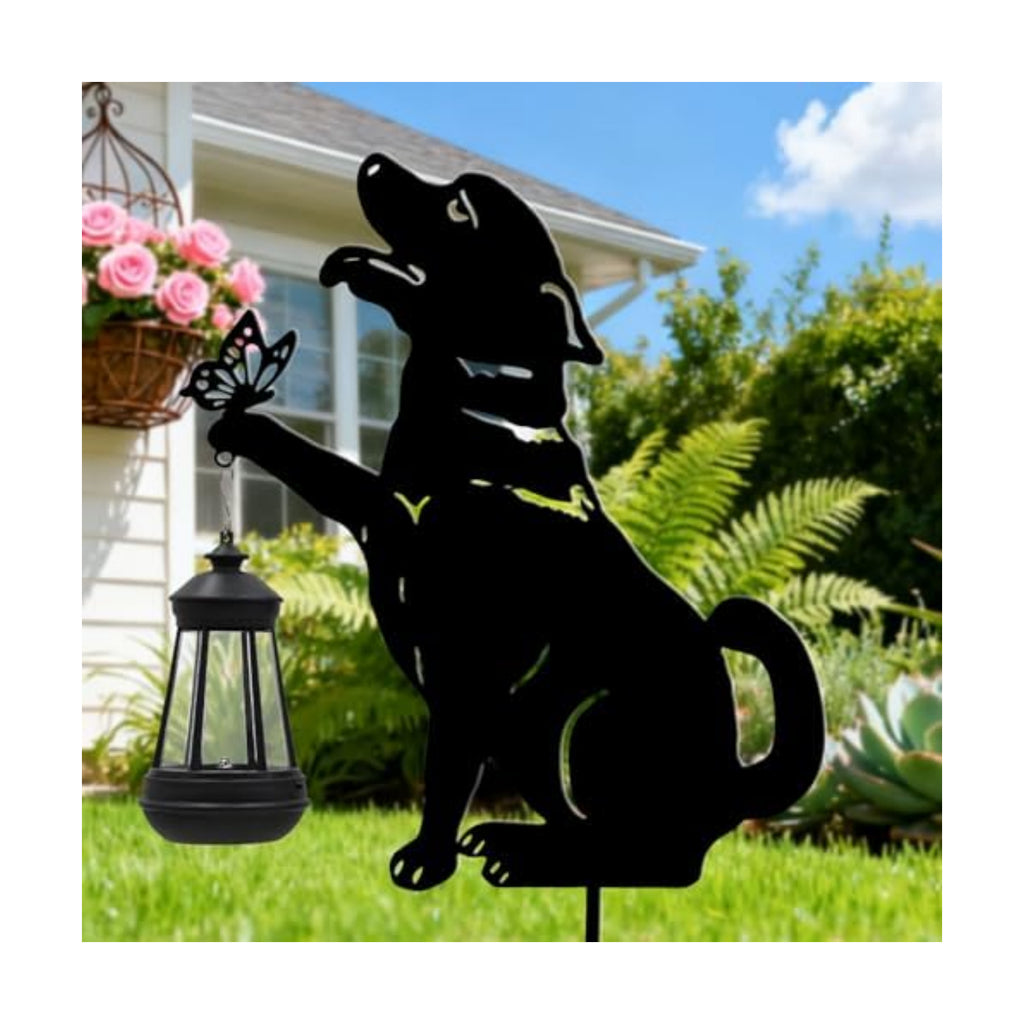 twinbling Solar Black Dog Lights Patio Decorations Outdoor