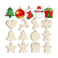 36PCS Wooden Christmas Ornaments to Paint, 12 Styles DIY Blank Unfinished Wood Reindeer Santa Claus Christmas Tree Ball Snowman Snowflake Angel Cutouts Ornament for Crafts Winter Hanging Decorations