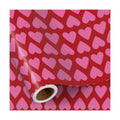 RUSPEPA Valentine's Day Wrapping Paper Roll, Mini Roll, Pink Heart Stripe Design, Red Gift Wrap for Girls, Wife, Wedding, Anniversary, Birthday, Valentine's Day, Bridal Shower, 17 Inches x 16.4 Feet