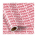 RUSPEPA Valentine's Day Wrapping Paper Roll, Mini Roll, Red Love You Lettering Design, Pink Gift Wrap for Wedding, Anniversary, Birthday, Valentine's Day, Bridal Shower, 17 Inches x 16.4 Feet