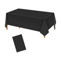 Hxezoc Black Disposable Plastic Tablecloth, 54 x 108 Inches Waterproof Table Cover for Wedding Birthday Party Baby Shower Decorations Outdoor Indoor Party Supplies