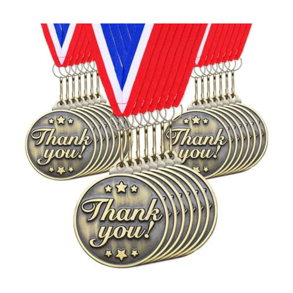 Quelay 30 Pcs Gold Star Awards Medals 2" Ribbons