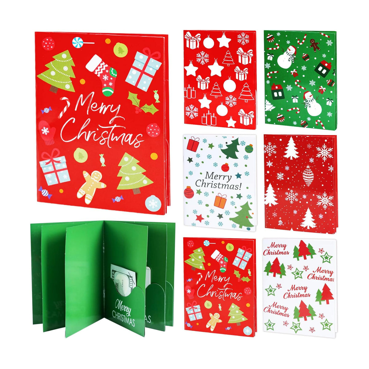 6 Set/30 Slots Christmas Gift Card Booklet with Envelopes