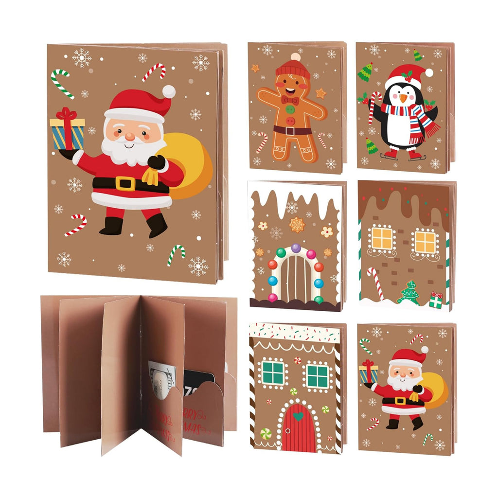 6 Set/30 Slots Christmas Gift Card Booklet with Envelopes