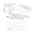 Advice and Wishes Cards Set with Message Notes and Keepsake Options, Guest Book Alternative for Baby Shower, Wedding, Bridal Shower, Graduation and Birthday Celebrations (50, A White, White Color Set)