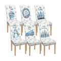 Moukeren 6 Pcs Winter Snowflak Chair Covers Dining Chair Slipcovers