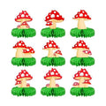 Faccito 9 Pcs Mushroom Party Decorations Mushroom Honeycomb Centerpieces Enchanted Forest Decorations Table Topper for Fairy Jungle Wonderland Baby Shower Garden Decor