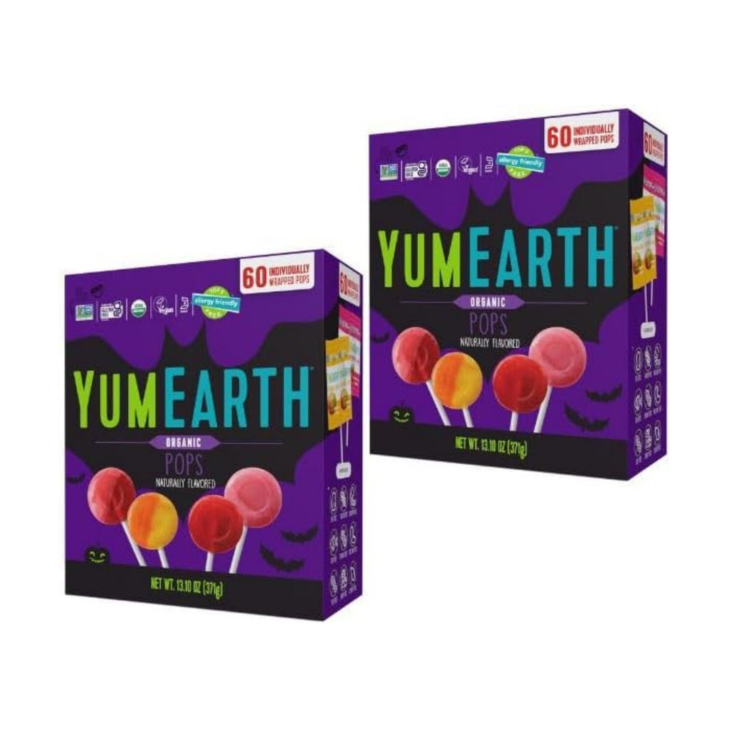 YumEarth Organic Halloween Candy, Allergy Friendly, Gluten Free, Non-GMO, Vegan, No Artificial Flavors or Dyes (60 Count (Pack of 2))