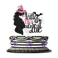 1 PCS A Little Boo is Almost Due Cake Topper Pink Glitter Halloween Baby Shower Cake Pick Spider Bat Ghost Boo Cake Decoration for Halloween Baby Shower Theme Birthday Party Cake Decorations Supplies