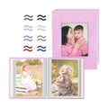 Popotop 2 Pack Photo Album 4x6 Pictures, Small Linen Slip-in Photo Albums Book for 80 Photos with 40 Pockets, Birthday Gifts for Women Mom Family Baby