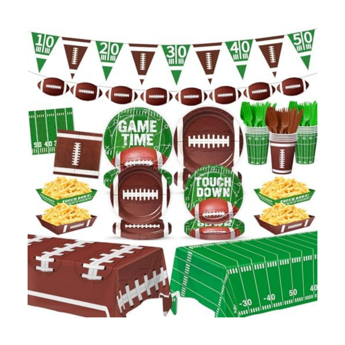 Football Party Decorations - Football Party Supplies Kit for 24