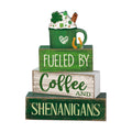 Moucuny 4 Pcs Wooden Tiered Tray Decor Irish Farmhouse Table Sign Coffee