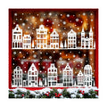 78" Christmas Window Clings Stickers White Winter House Snowflake Christmas Tree Xmas Window Decals for Holiday Party Home Office Shop Glass Display Decoration