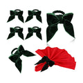 Christmas Bow Napkin Rings Set of 6 Green Velvet Bow Cloth Napkin Holders for Christmas Eve New Year Party Wedding Anniversary Brithday Gatherings & Home Daily Dinner Table Decor