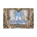 12x8ft Fabric Christmas Winter Window Photography Backdrop