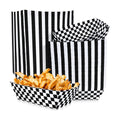100 Pcs Black and White Checkered Paper Food Trays, Pre-Folded Classic Disposable Food Boats for Hot Dogs, Fries, Nachos, Snacks, Carnival, Picnic, Sports Events, BBQ, Party Supplies