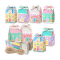 Zhanmai 48 Pcs Easter Treat Boxes Candy Mini Rabbit Egg House Favor Box Easter Party Paperboard Gift Boxes for Holiday Party Treat Cookie Goodie Snack Gift Packaging