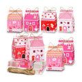 Zhanmai 48 Pcs Valentine's Day Treat Boxes Candy Mini Red Pink Heart House Favor Box Valentine's Day Party Paperboard Gift Boxes for Holiday Party Treat Cookie Goodie Snack Gift Packaging