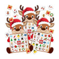Blosssound Reindeer Christmas Bingo 24 Players, Party Game with Chips