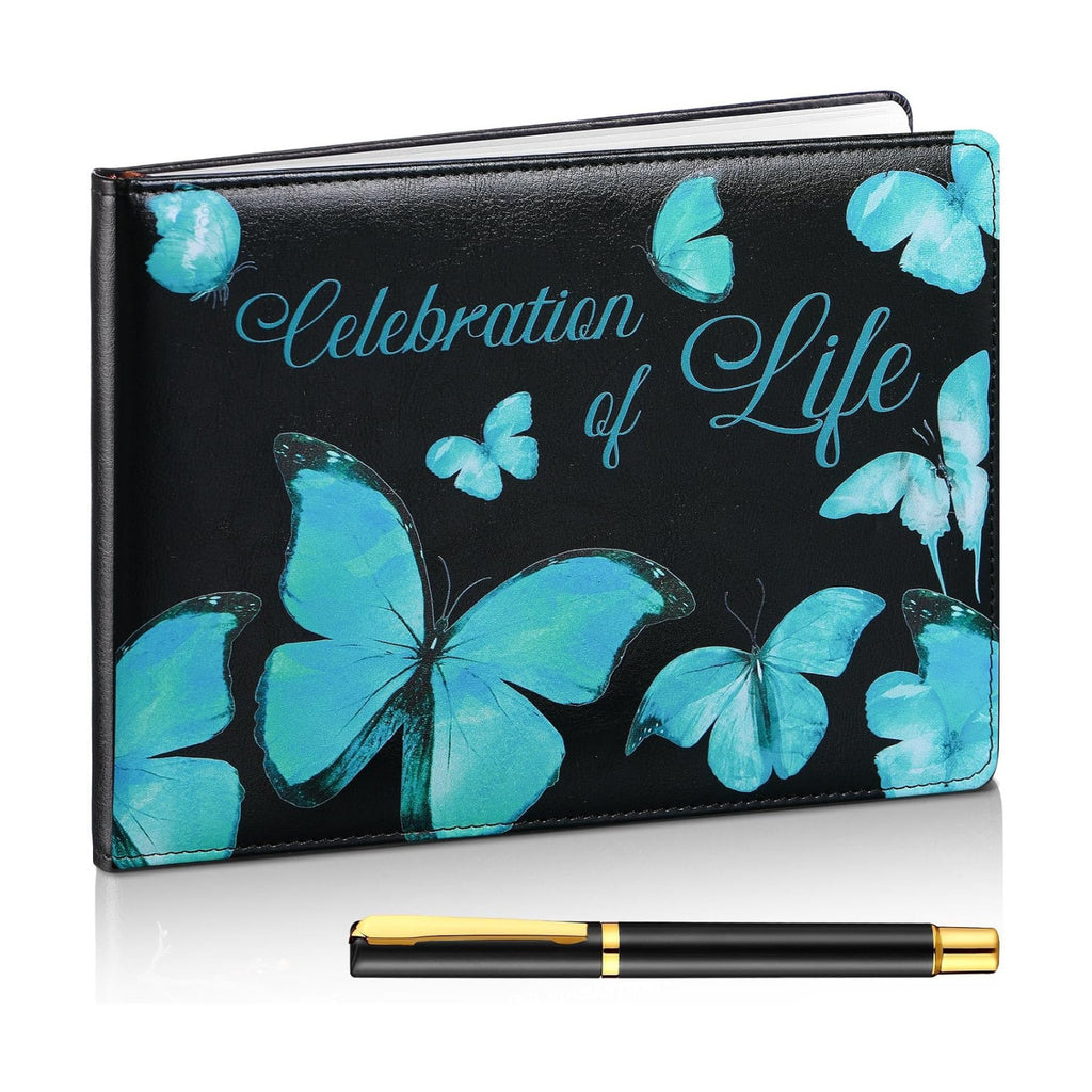 Yingzhao Memorial Funeral Guest Book with Pen Cardinal, Butterfly