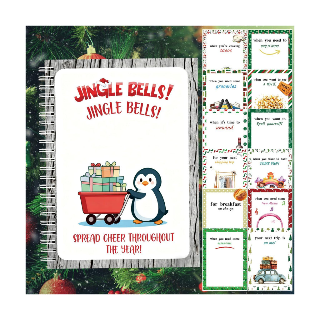 Christmas Gift Card Book - Surprises on Every Page, DIY Spiral-Bound Merry Christmas College Survival Kit, Greeting Card Book for Students & Graduation Gifts (S25)