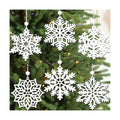 White Snowflake Wood Ornaments Christmas Snowflakes Wooden Cutouts 3 Inches