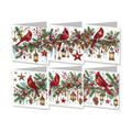 6Pcs Christmas Greeting Card DIY Diamond Art Painting Greeting Cards Blessing Folding Card Kit with White Envelopes Diamond Arts Crafts for Birthday Festival Gift-Cardinal