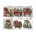 6Pcs Christmas Greeting Card DIY Diamond Art Painting Greeting Cards Blessing Folding Card Kit with White Envelopes Diamond Arts Crafts for Birthday Festival Gift-Christmas02