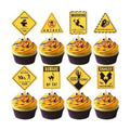 Rsstarxi 40 Pack Halloween Cupcake Toppers Beware Danger Ghost, Bat, Cat, Zombi Cupcake Picks Scary Halloween Decorations for Baby Shower Happy Boo Day Birthday Party Cake Decorations