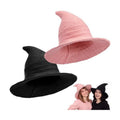 Boyiee Knitted Witch Hat Foldable Wide Brim Cap Pointed Felt Hat for Women Halloween Cosplay Costume Masquerade Accessory