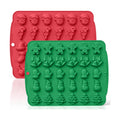 HKNMTT Christmas Silicone molds for Xmas Candy Chocolate Wax Decor, 60 Cavity 11 Shapes Gummy Mould, Including Tree Santa Cane Hat Socks Elk Gingerbread Man Bell Glove Snowman Food Grade DIY Set