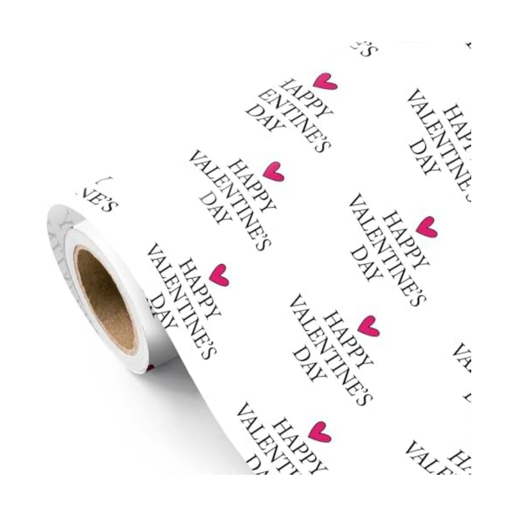 WRAPAHOLIC Valentines Day Wrapping Paper Roll - Mini Roll - 17 Inch x 16.5 Feet - Sweet Heart Happy Valentine's Day Wrapping Paper for Valentine's Day, Anniversary, Birthday