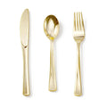 240PCS Gold Plastic Silverware, Gold Disposable Cutlery Set