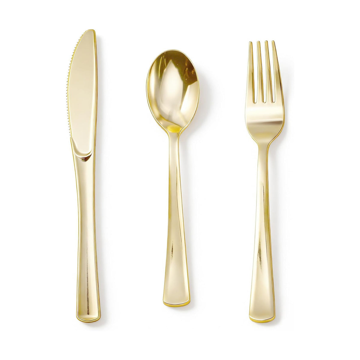 240PCS Gold Plastic Silverware, Gold Disposable Cutlery Set