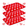 JarThenaAMCS 3Pcs Valentine' s Day Serving Trays Reusable Serving Dishes Red Pink Heart Decorative Platter for Wedding Party Sharing Snacks Fruits Dessert, 13 x 10 Inch