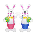 Set of 2PCS, 6.2FT H Lovely Spring Inflatable Bunnies Holding Easter Egg, Easter Bunny Blow up Yard Decorations Giant Bunny for Holiday Party Indoor Outdoor Decorations
