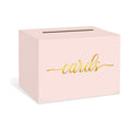 Blush Pink and Gold Foil Card Box for Party, 1 Pack