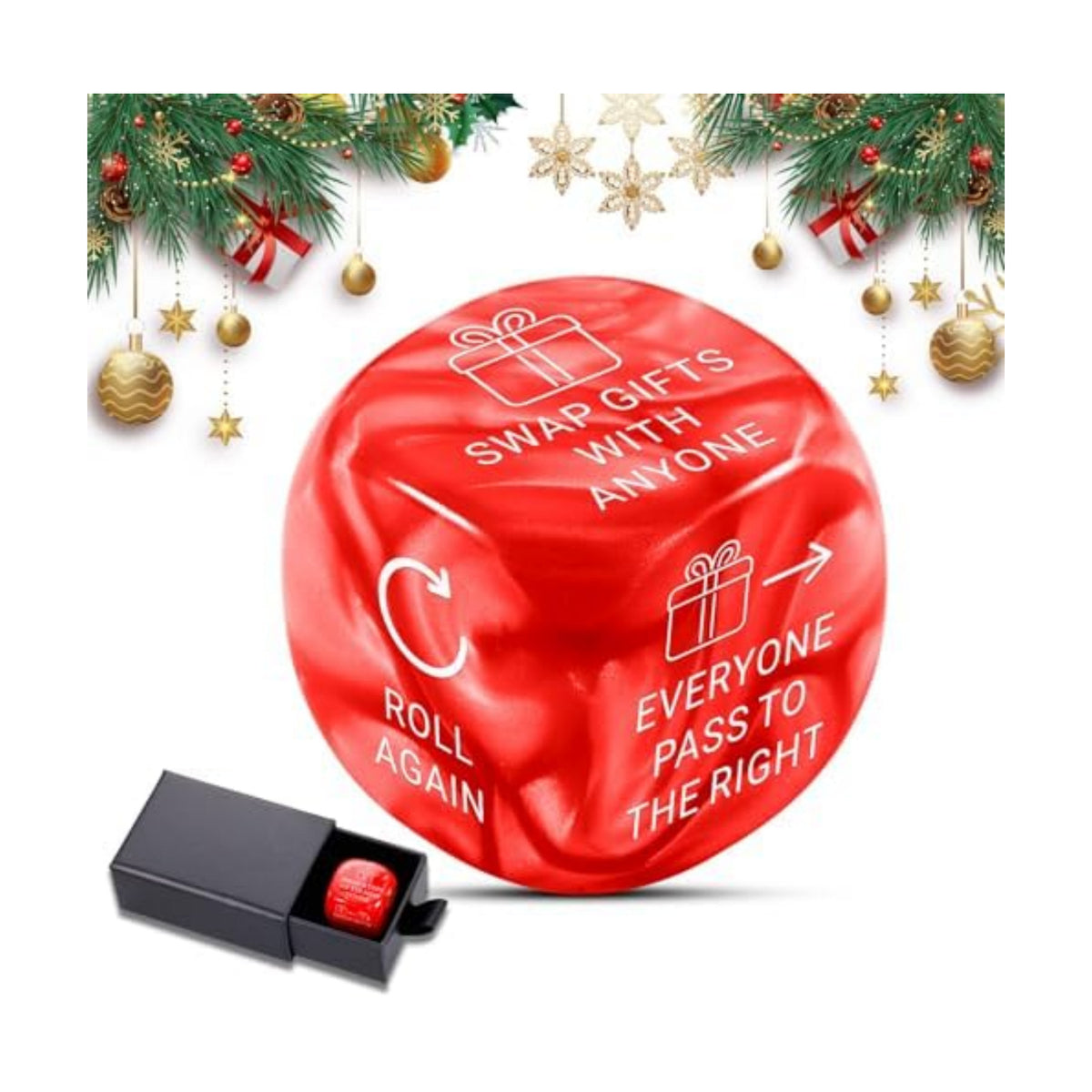 Christmas Games Dice for Women Men Santa Swap Gift Exchange Dice Exchange Dice Games for Adults Christmas Stocking Stuffers White Elephant Gifts Santa Swap Dice Game for Family Party Gag Gift