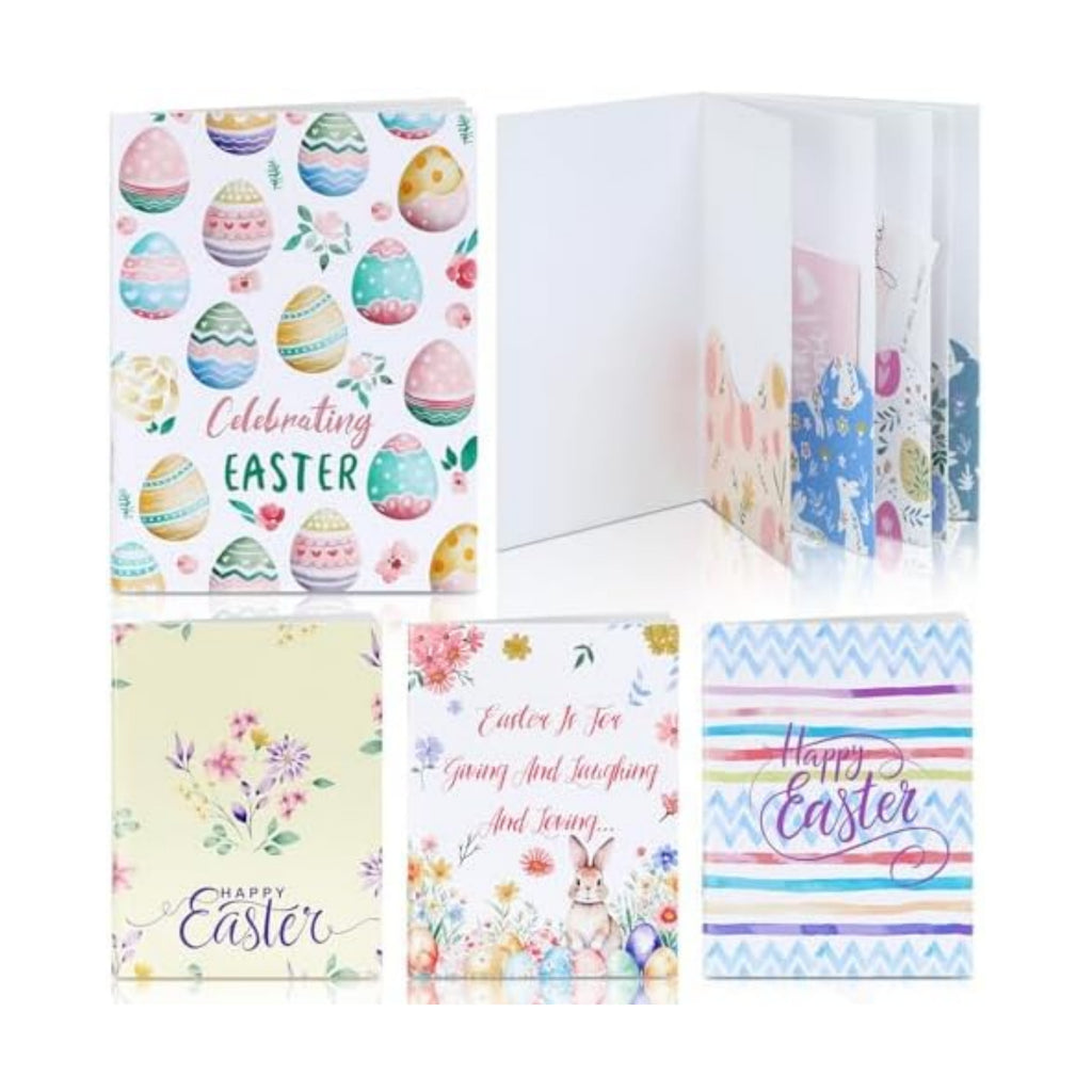 AmazingSpark 4 Set Mini Easter Gift Card Book Bunny Money Holder Envelope Booklet for Cash Easter Surprise Money Card Sleeve Book Eggs Rabbit Party Gift for DIY Basket Stuffer Spring Holiday Decor