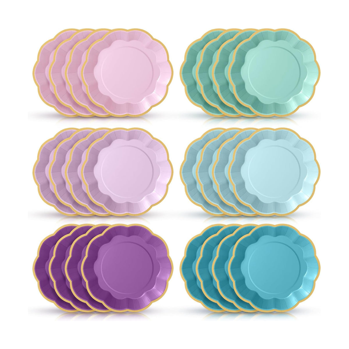 72 Pcs Mermaid Paper Plates 9 Inch Disposable