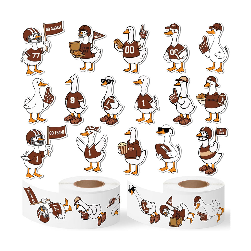 Eartim Football Goose Sticker Rolls 1000Pcs American Football Goose Sticker