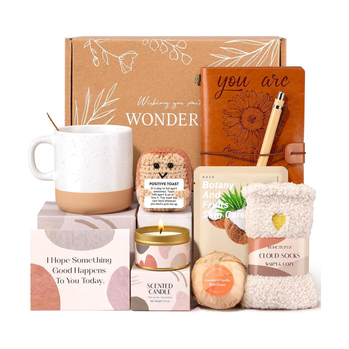 Christian Gifts for Women, Happy Birthday Gifts for Women, Inspirational Gift Box, Mothers Day Get Well Employee Appreciation Thank You Gifts for Mom Friend Teacher, 9pcs Unique Set