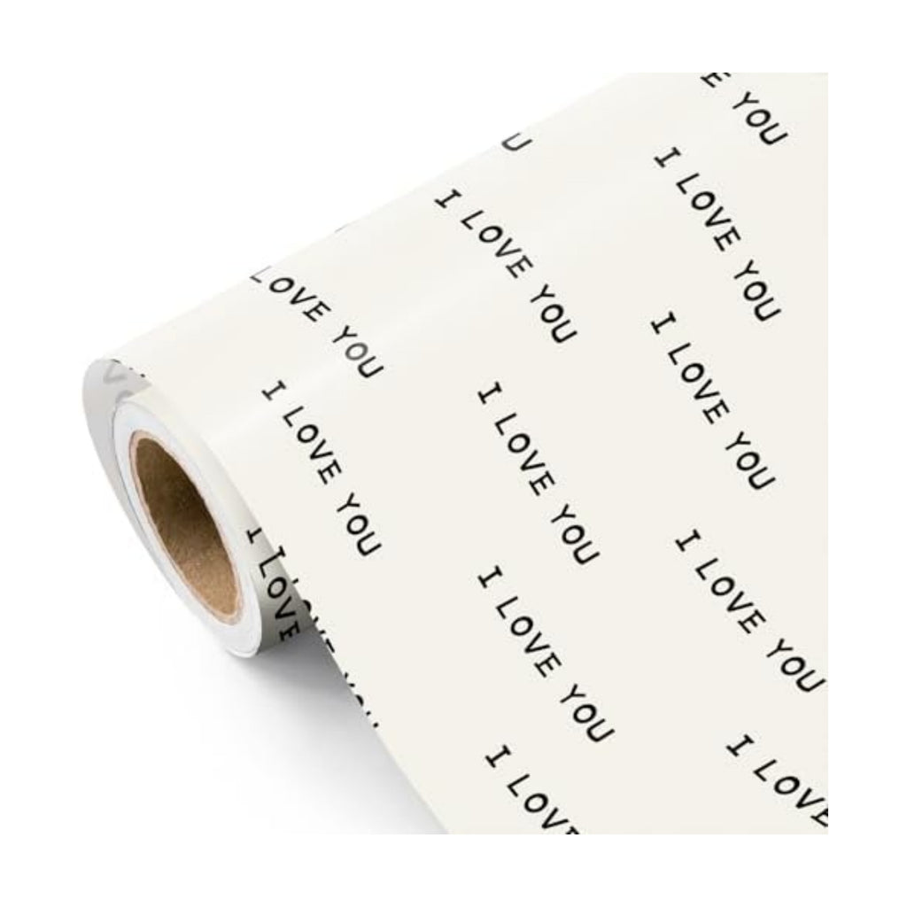 WRAPAHOLIC Valentines Day Wrapping Paper Roll - Mini Roll - 17 Inch x 16.5 Feet - I Love You Wrapping Paper for Valentine's Day, Anniversary, Wedding, Birthday